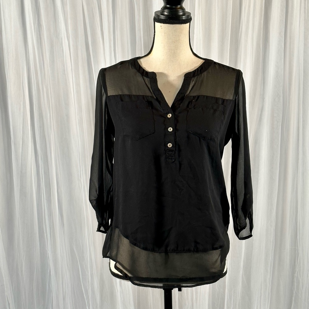 Express Black Sheer Top